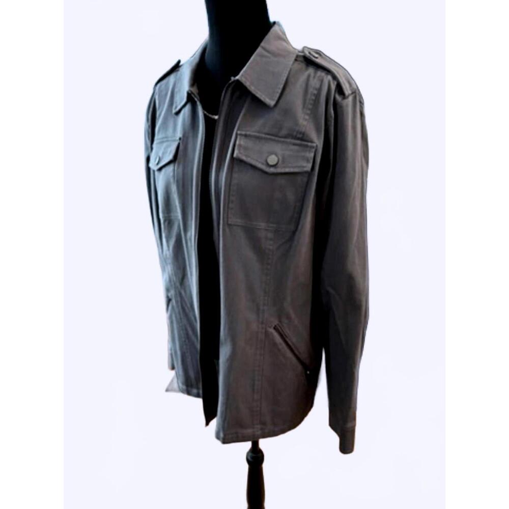 Belle by Kim Gravel EUC Shirt Jacket-Size Medium-Gray